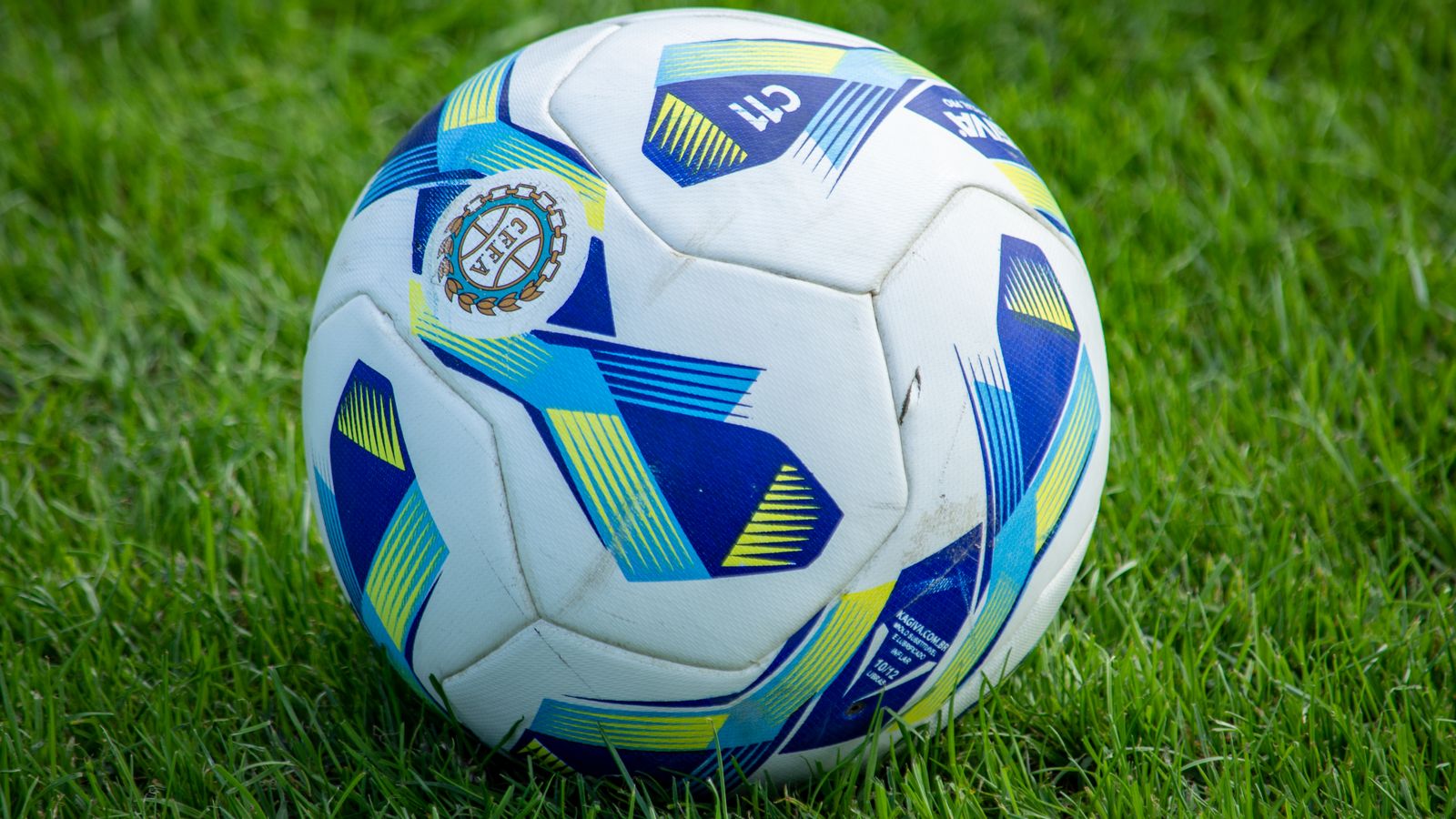 Close-up of a colourful soccer ball on grass — birthday gifts for grandsons UK
