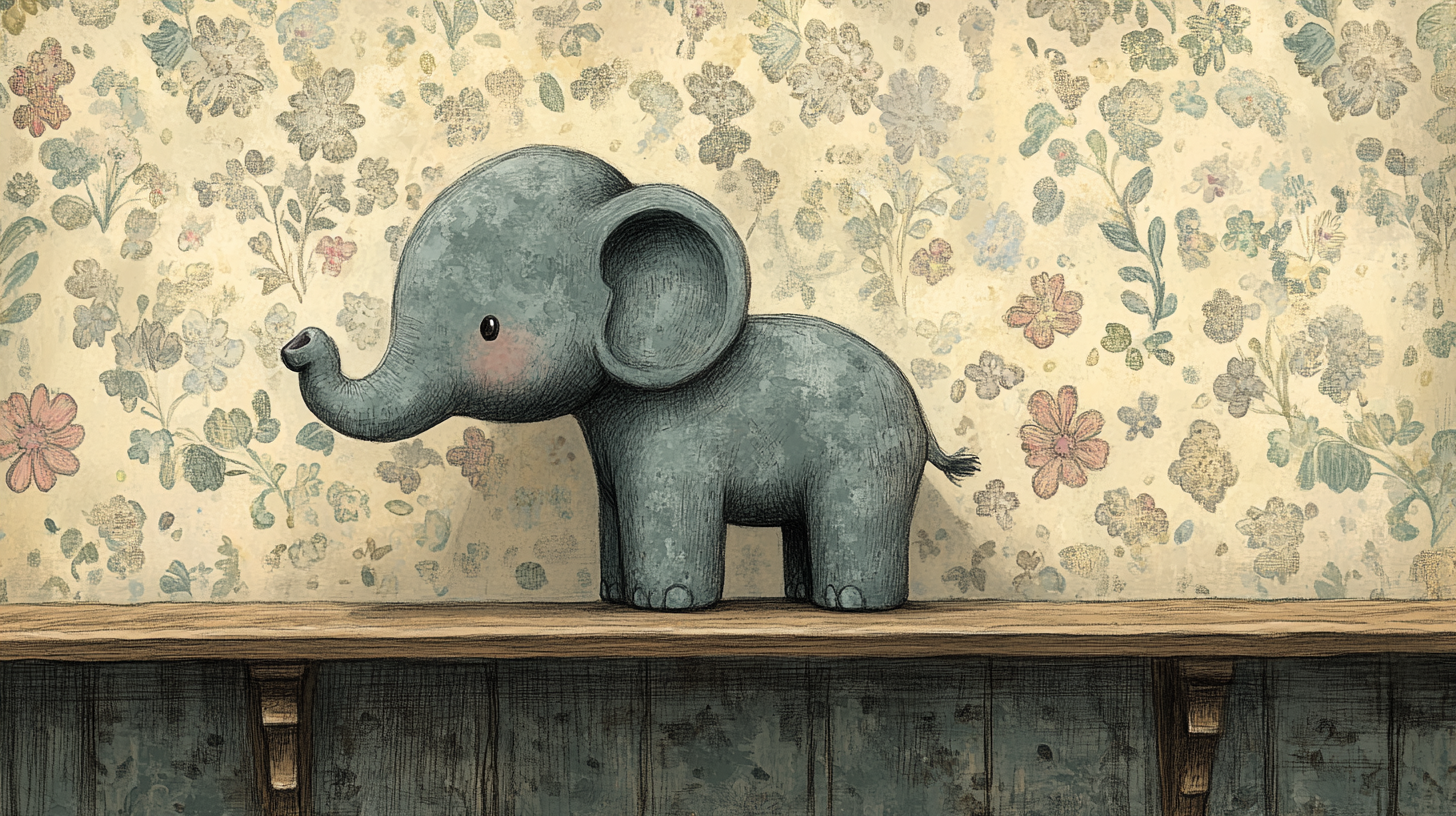 Soft painterly illustration of a storybook character in warm golden profile